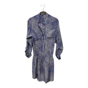 Rebecca Taylor Silk Animal Print Shirt Dress